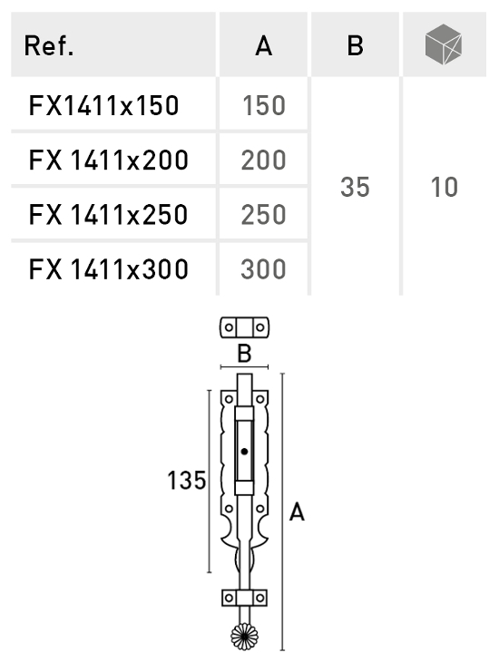 Fecho - A�O LACADO PRETO